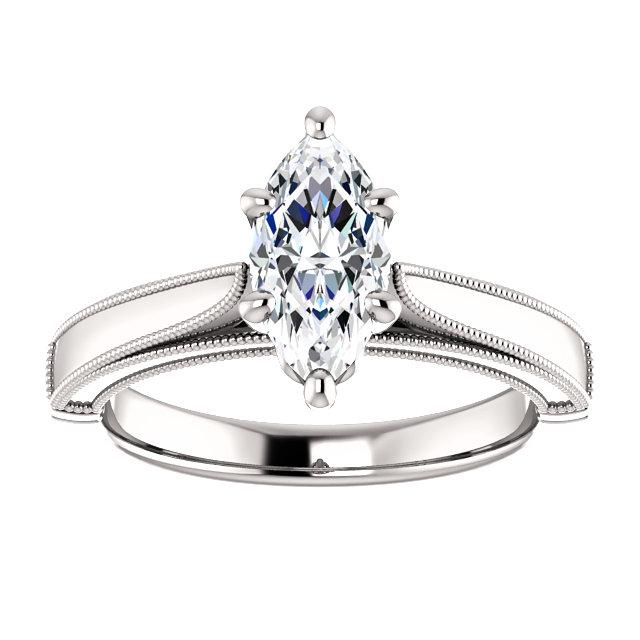 Marquise Solitaire Natural Diamond Vintage Style Ring 2 Carats - Solitaire Ring-harrychadent.ca