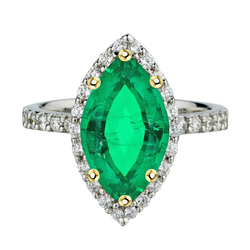 Sophisticated 3.50-ct Colombian Emerald Colored Stone Ring