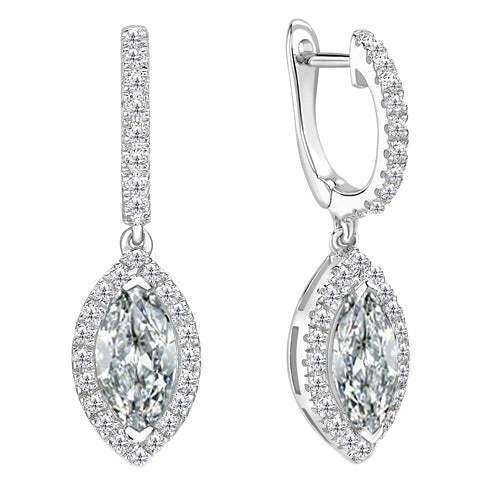 Real Fine Diamond Drop Earrings – main view