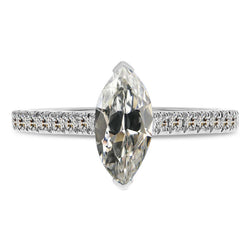 Natural Diamond Accent Solitaire Ring – 14 Karat White Gold 4.50