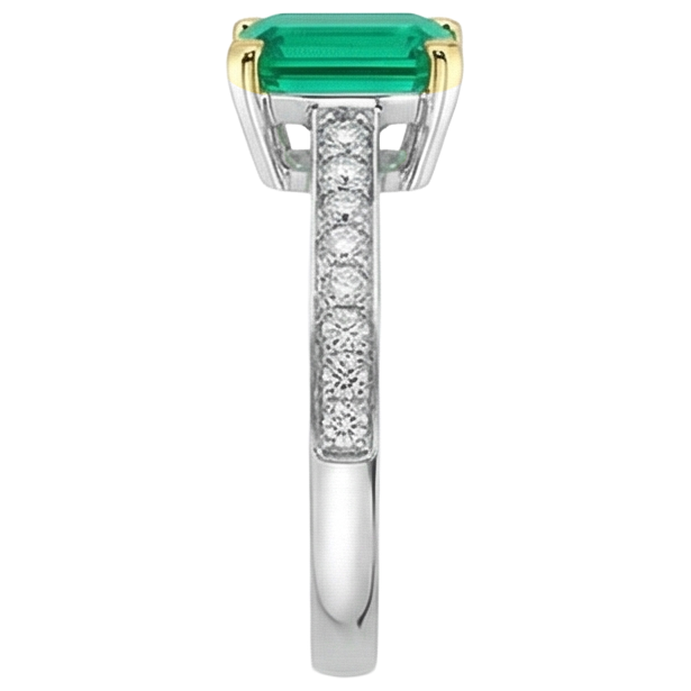 Natural Emerald Colored Stone Ring – profile view