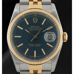 Men Rolex Stainless Steel & Watch Blue Dial QUICK SET