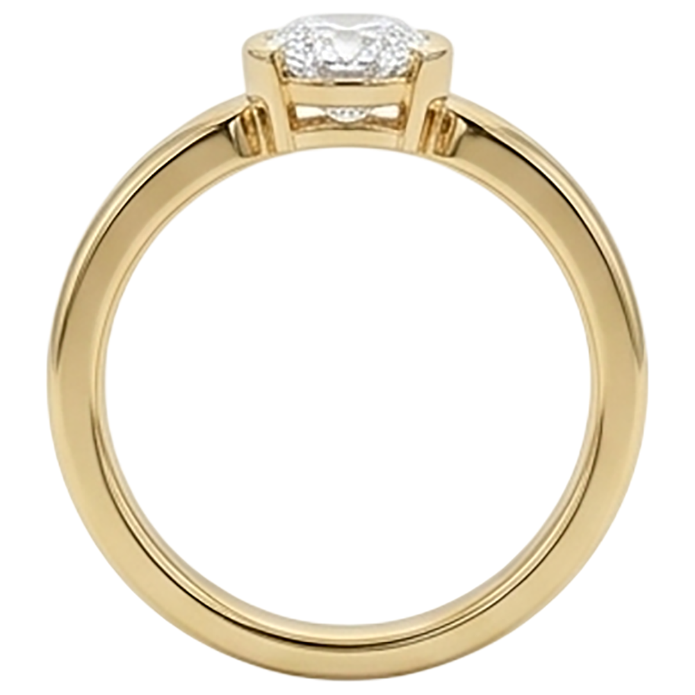 Men Solitaire Ring Oval Natural Earth Mined Diamond ( Not Lab Grown ) 1.50 Carats Yellow Gold Jewelry