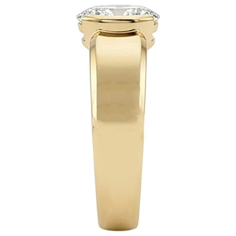 Men Solitaire Ring Oval Natural Earth Mined Diamond ( Not Lab Grown ) 1.50 Carats Yellow Gold Jewelry