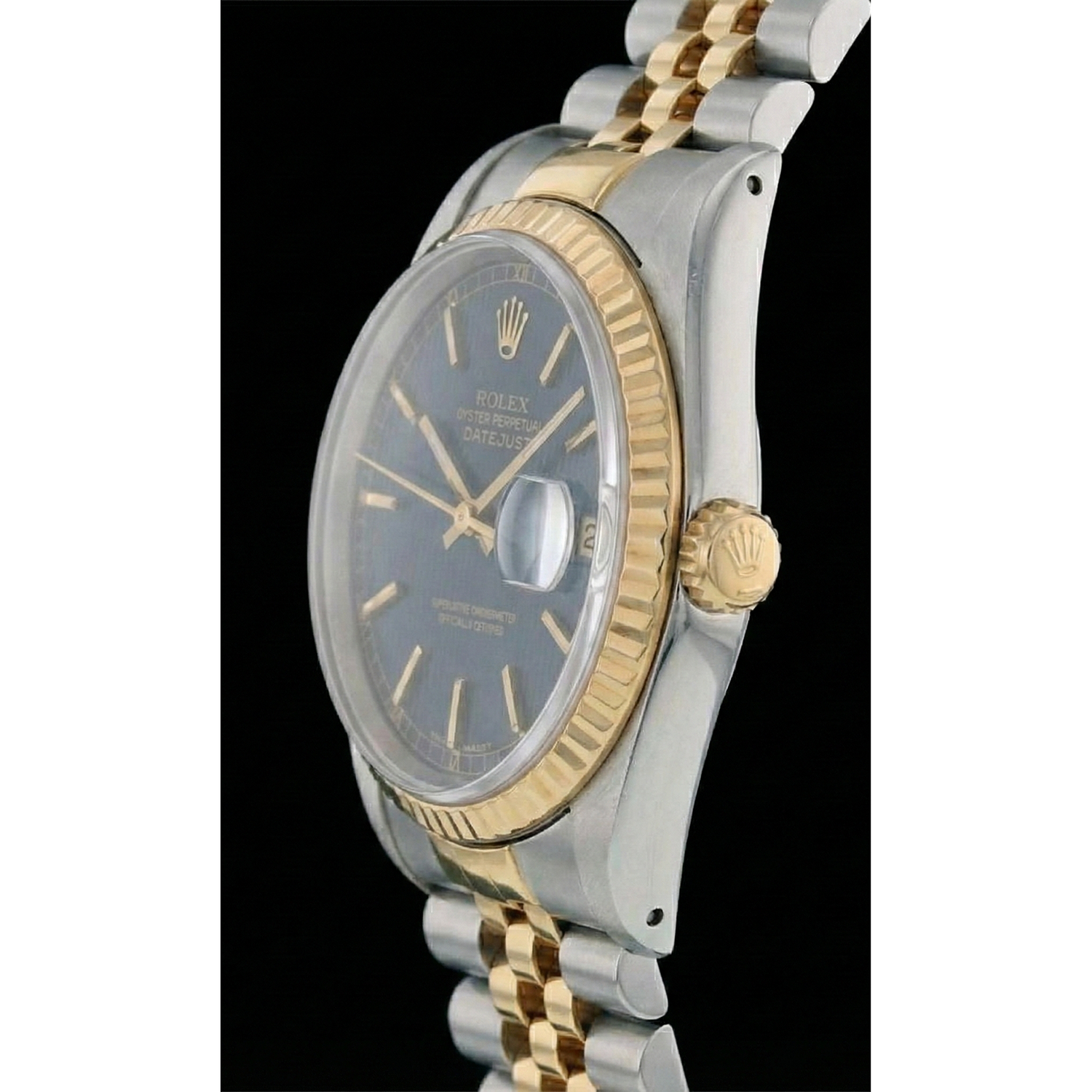 Men Rolex Stainless Steel & Watch Blue Dial QUICK SET