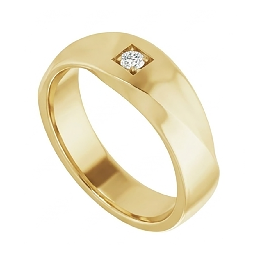 Men's Handmade Gentleman's Ring with IGI Certified Brilliant