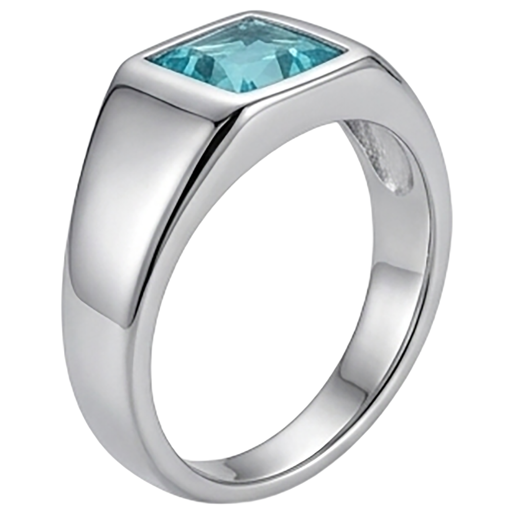 Men's Luxury Neon Paraiba Gentleman's Ring – 1 ct 14K White Gold