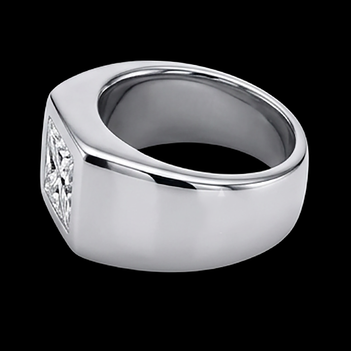 Men's Princess Cut Natural Earth Mined Diamond ( Not Lab Grown ) Ring