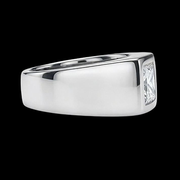 Men's Princess Cut Natural Earth Mined Diamond ( Not Lab Grown ) Ring