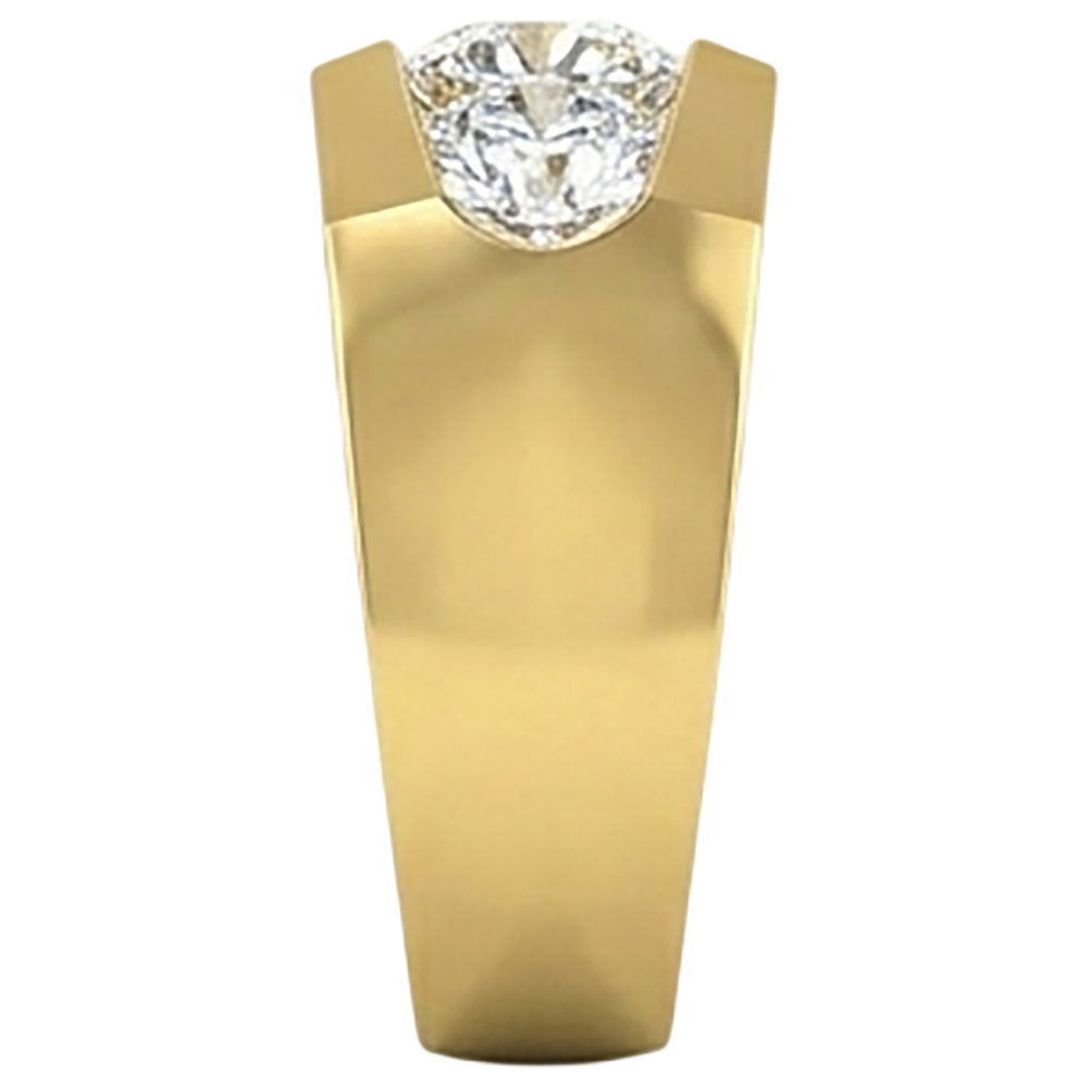 Men's Real Natural Earth Mined Diamond ( Not Lab Grown ) Ring 3 Stone Gold 2 Carats