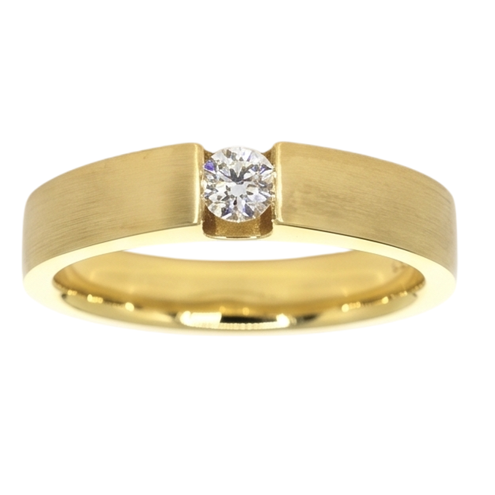 Men's Ring Yellow Gold 14K 0.75 Carats Real Natural Earth Mined Diamond ( Not Lab Grown ) Tension Set
