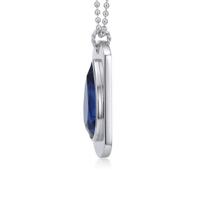 Men’s Sapphire Dog Tag Pendant