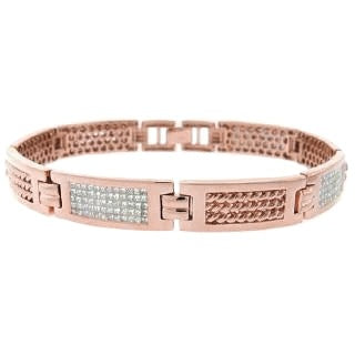 Men's 7.50 Carts Genuine Diamond Bracelet Rose Gold 14K