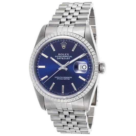 Rolex Jubilee Datejust Blue Stick Dial Watch 