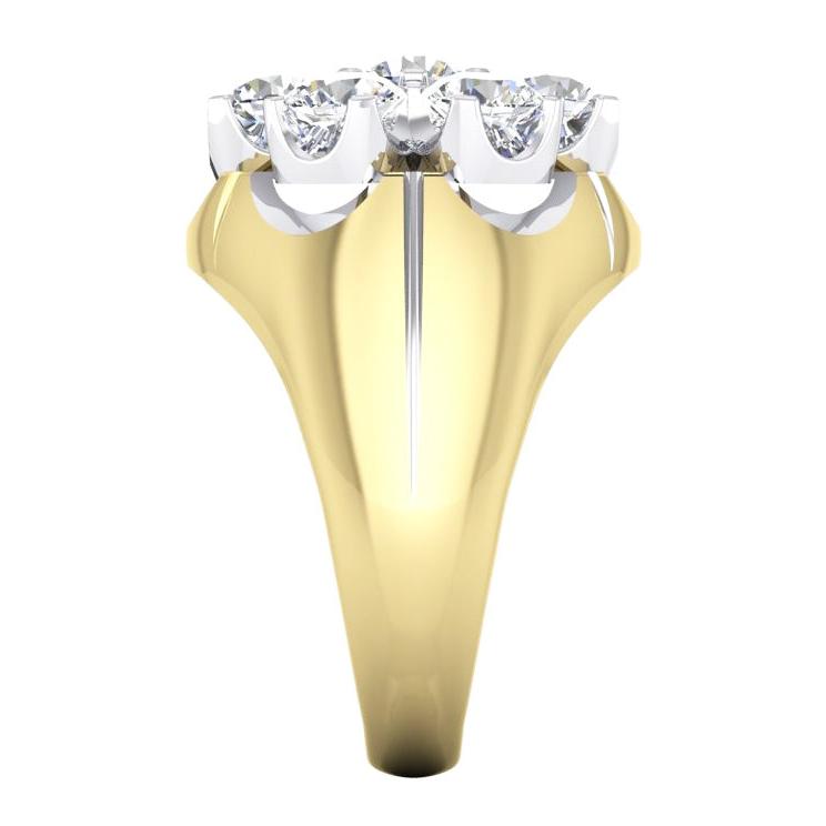Men's Cluster Diamond Ring Lab Grown Two Tone Jewelry for Men