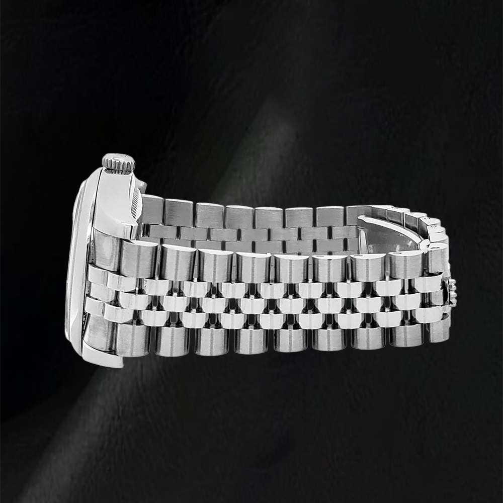 Men's Gents Watch Rolex Date Just Concealed Clasp Silver Dial Jubilee Band Hidden
