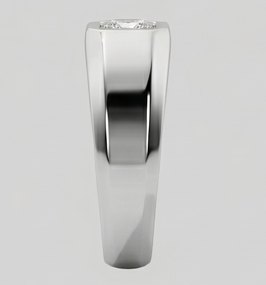 Mens Ring Princess Cut Natural Earth Mined Diamond ( Not Lab Grown ) White Gold