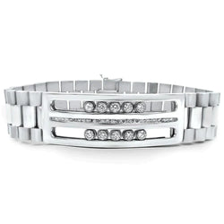 Mens Watch Style Natural Diamond Bracelet