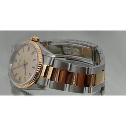 Midsize 30Mm Rolex Date Watch Bracelet Stick Dial Two Tone