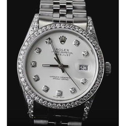 Midsize Datejust Rolex Watch Custom Diamond Bezel & Dial Ss