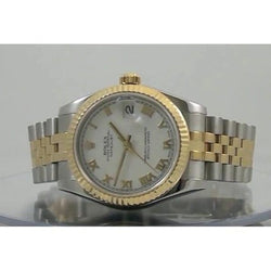 Midsize Datejust Watch White Roman Dial Steel & Gold Rolex Watch