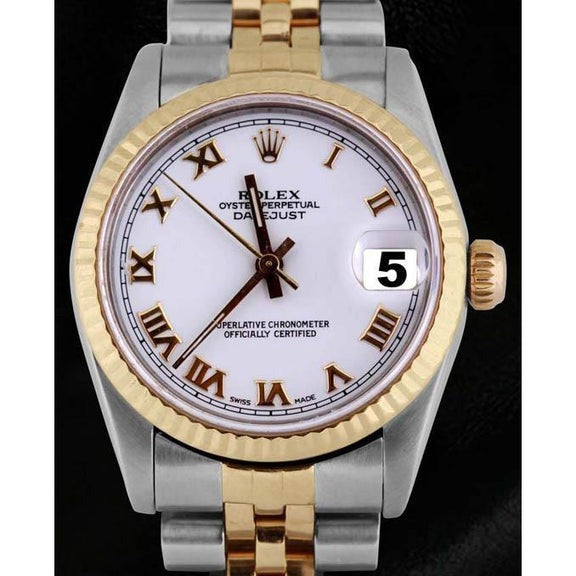 White Roman Dial Watch