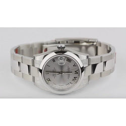 Midsize Rolexdatejust Watch White Roman Dial Oyster Bracelet Ss