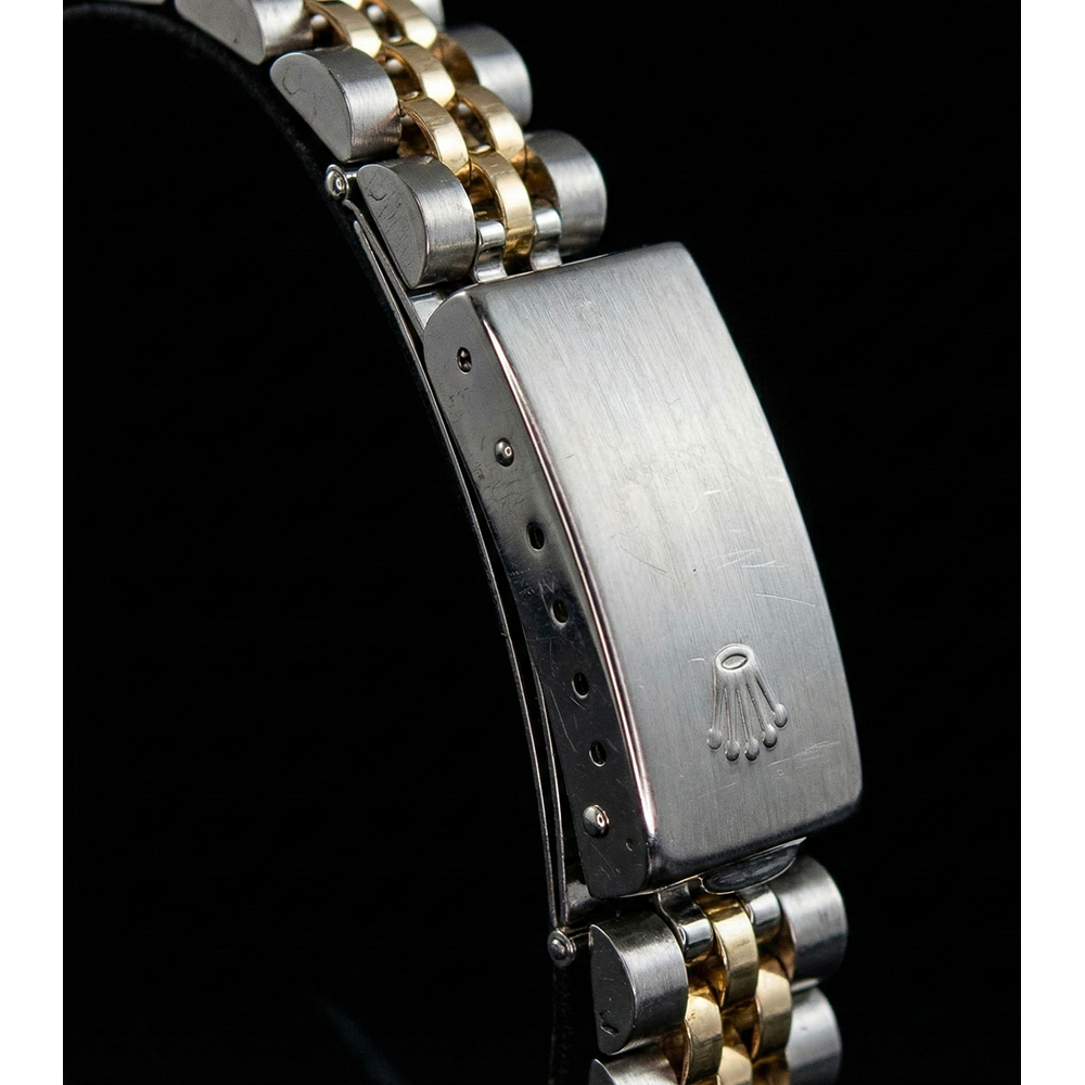 Midsize Rolex Ss 31 Mm Two Tone Bracelet Watch White Roman Dial