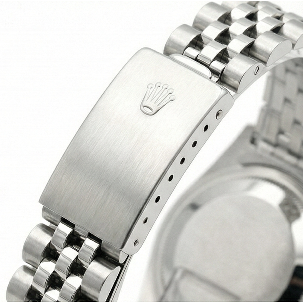 Midsize Rolex Ss Datejust Salmon Diamond Dial Bezel Watch