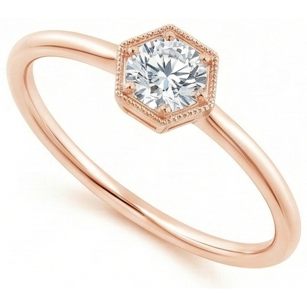 natural round diamond 1ct ring side angle