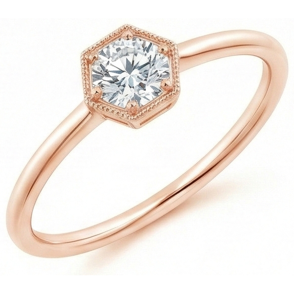 natural round diamond 1ct ring close up detail