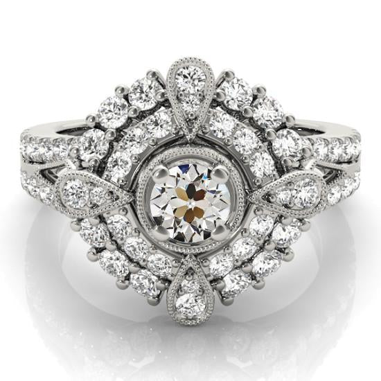 Miligrain Double Halo Ring Old Miner Real Diamond Star Style 5 Carats
