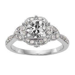 Milligrain Halo Real Natural Earth Mined Diamond Anniversary Ring Old Cut Ladies 3.50 Carats