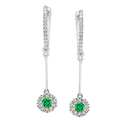 Fine Emerald Gemstone Earring 1 ct F/VS1 – 14K Two Tone Gold