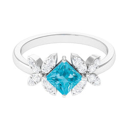 Modern Floral Paraiba Cocktail Ring
