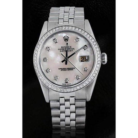 Bezel Rolex Date Just Men Watch Ss 