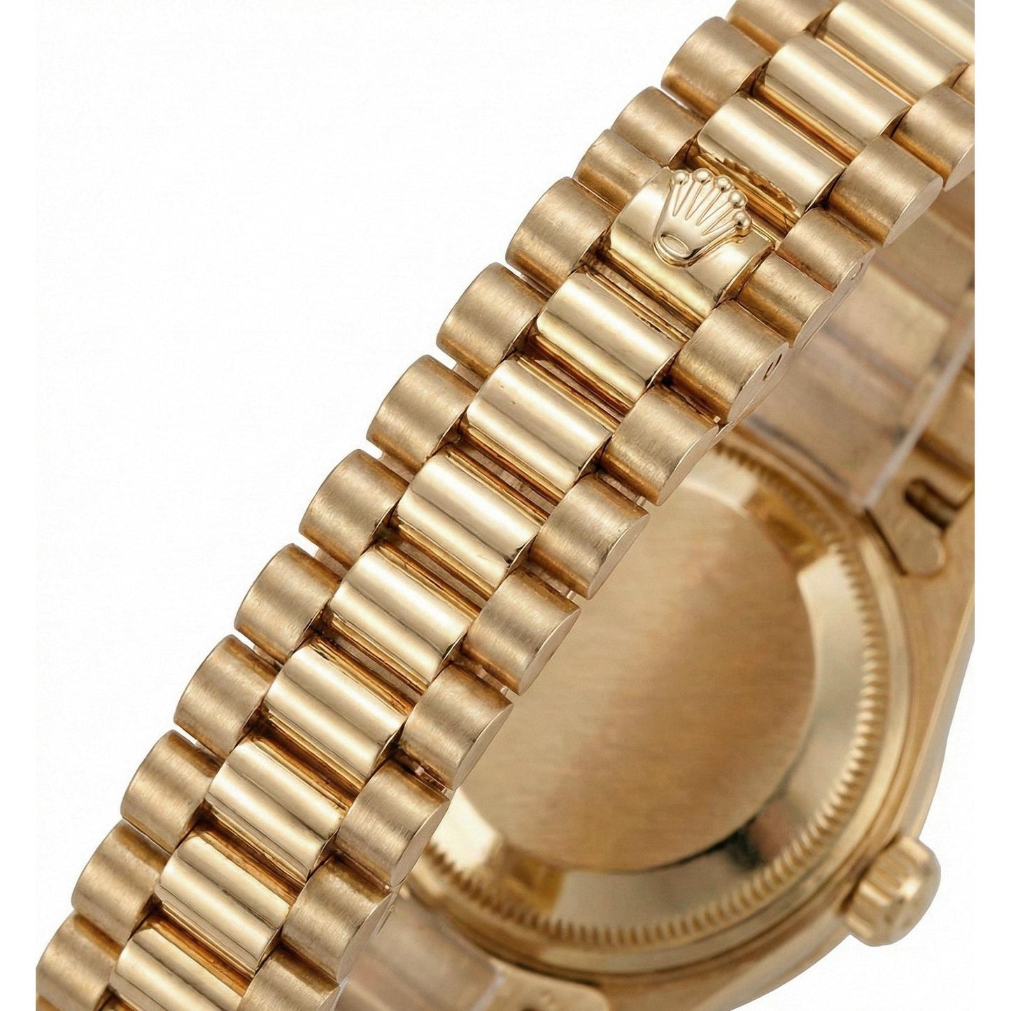 Mop Diamond Dial Rolex Presidential Style Bezel Watch Yellow Gold Woman