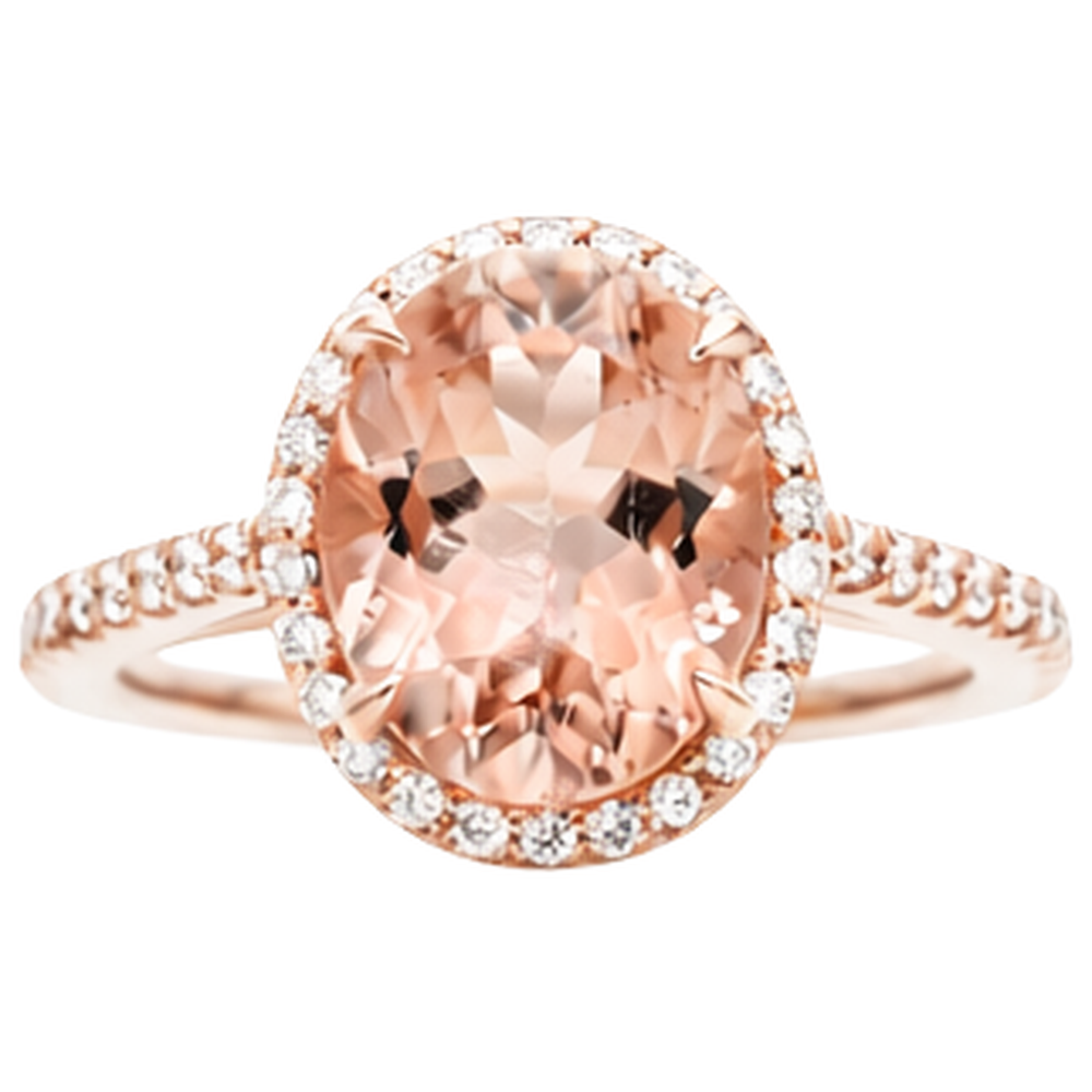 natural round morganite 27.50ct ring side angle
