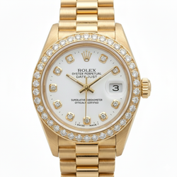 Rolex Dj Watch Presidential Style Gold Bezel Diamond Dial Rolex
