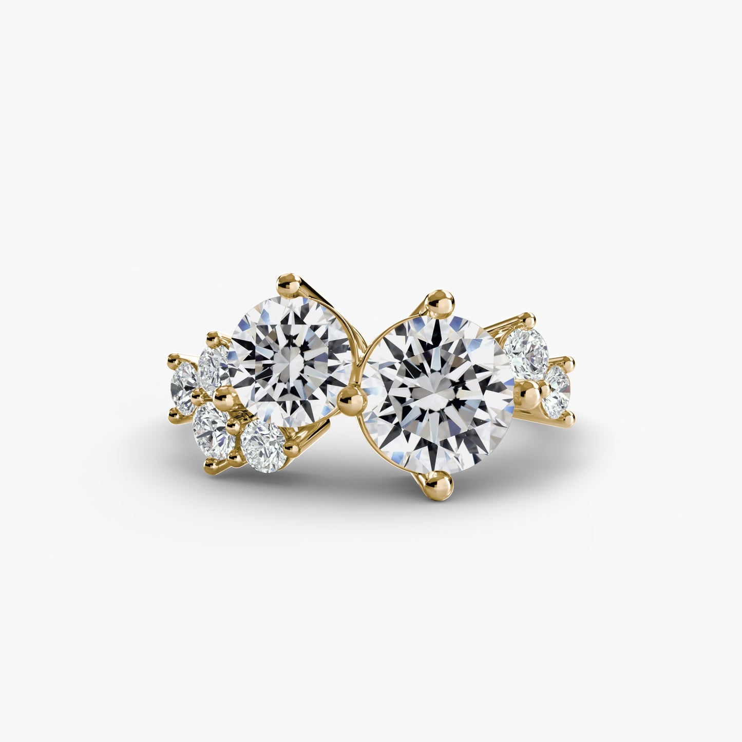Precious Stone Round Brilliant Setting in Gold – top view