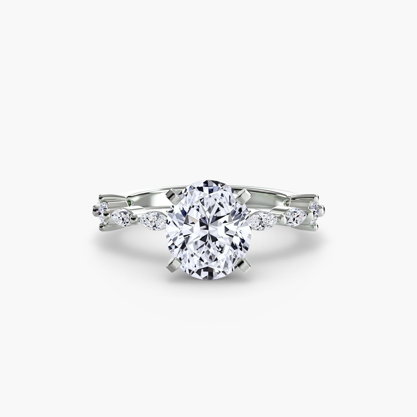Precious Stone Round Brilliant Setting in Gold – profile view