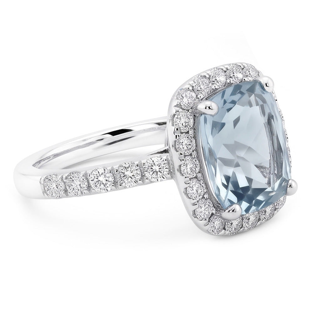Natural Aquamarine Ring 11.25ct - White Gold 14K