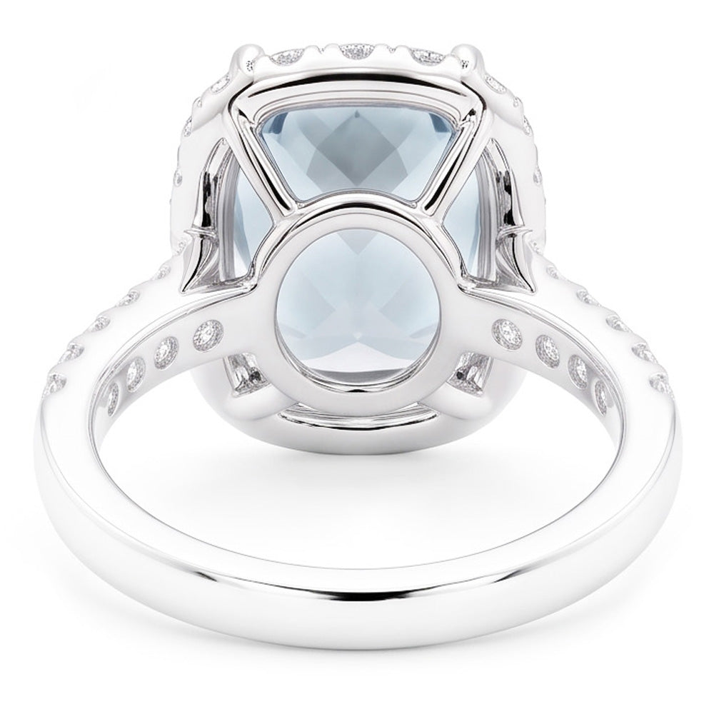 Natural Aquamarine Ring 11.25ct - White Gold 14K