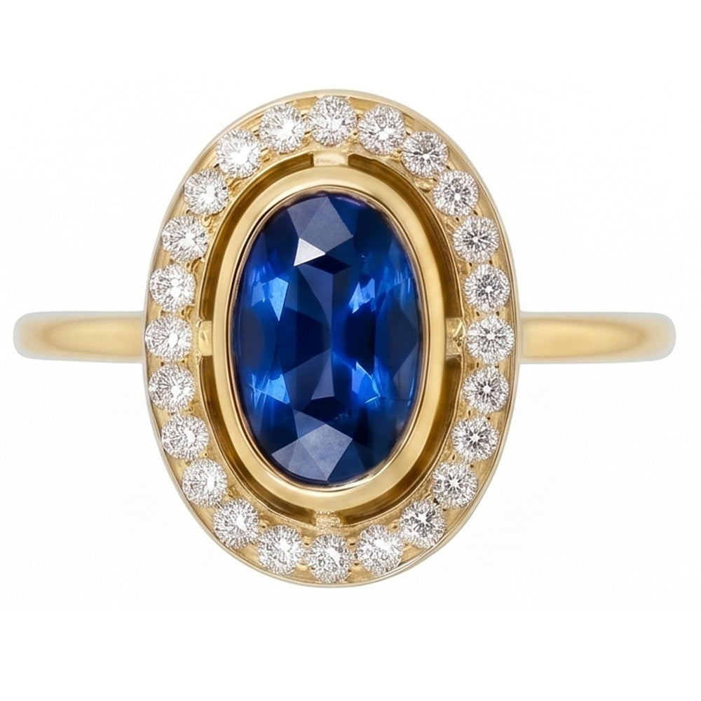Natural Bezel Set oval Sri Lankan Sapphire 5 Carats Gemstone New