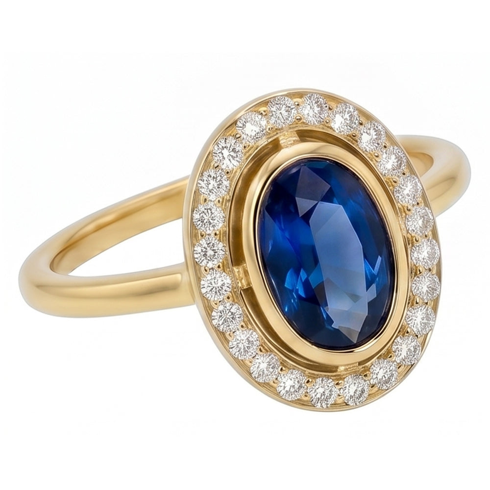 Natural Bezel Set oval Sri Lankan Sapphire 5 Carats Gemstone New