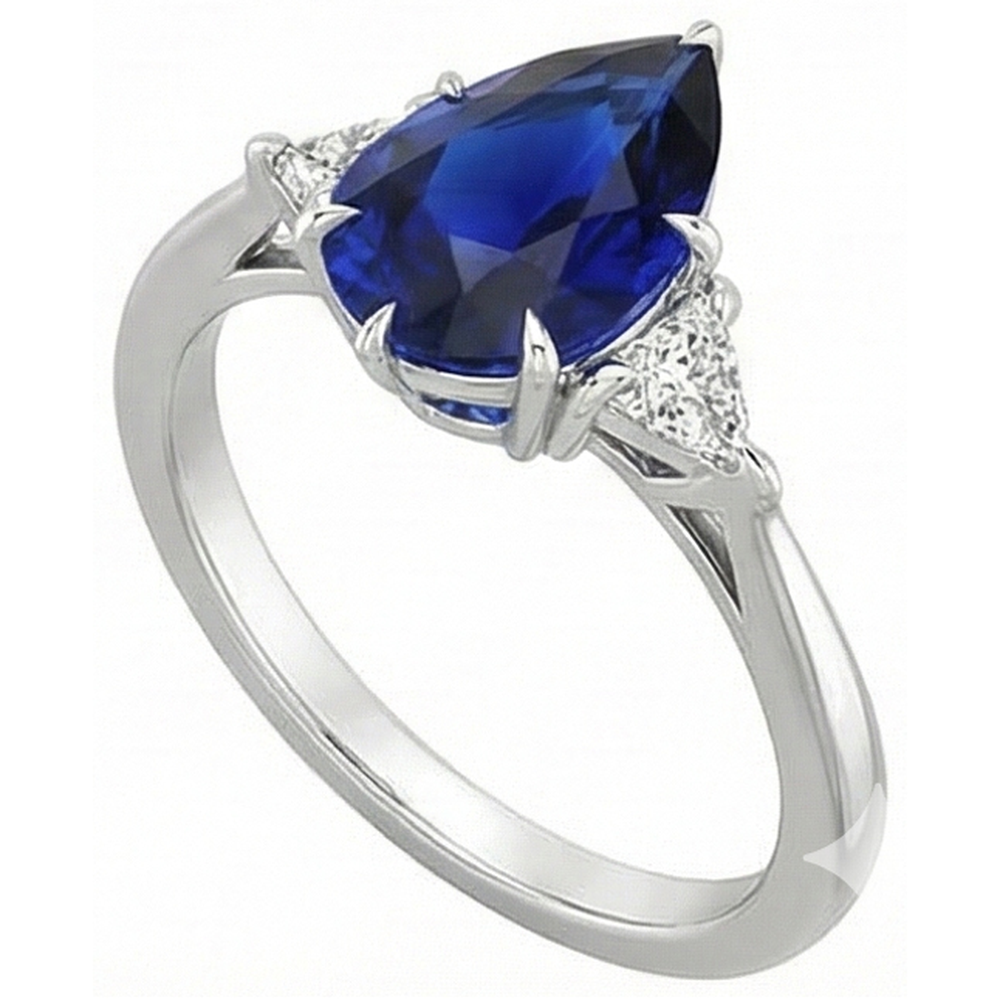 Natural Dark Blue Sapphire Ring