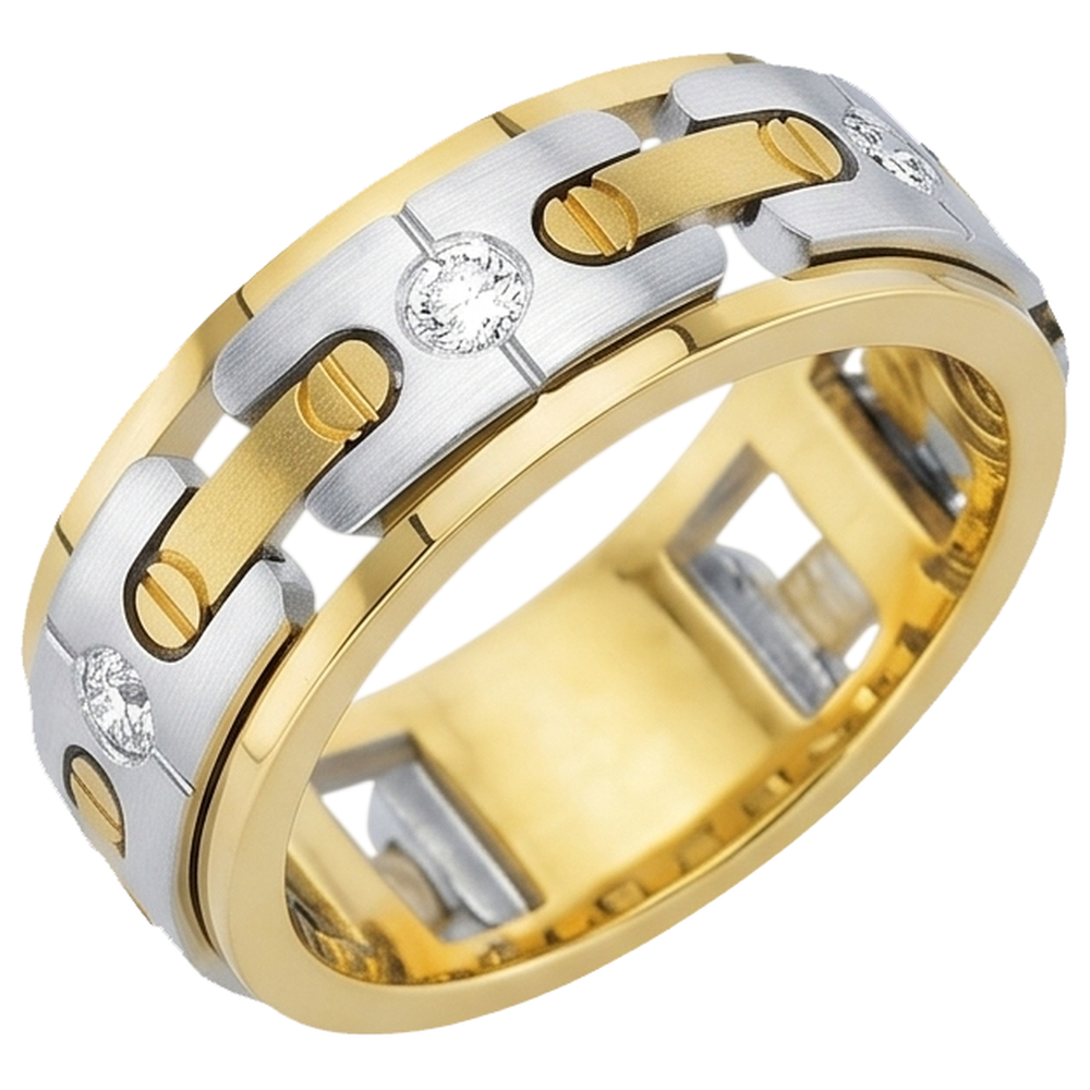 Natural Diamond Eternity Band 0.45ct - Two Tone 14K Gold