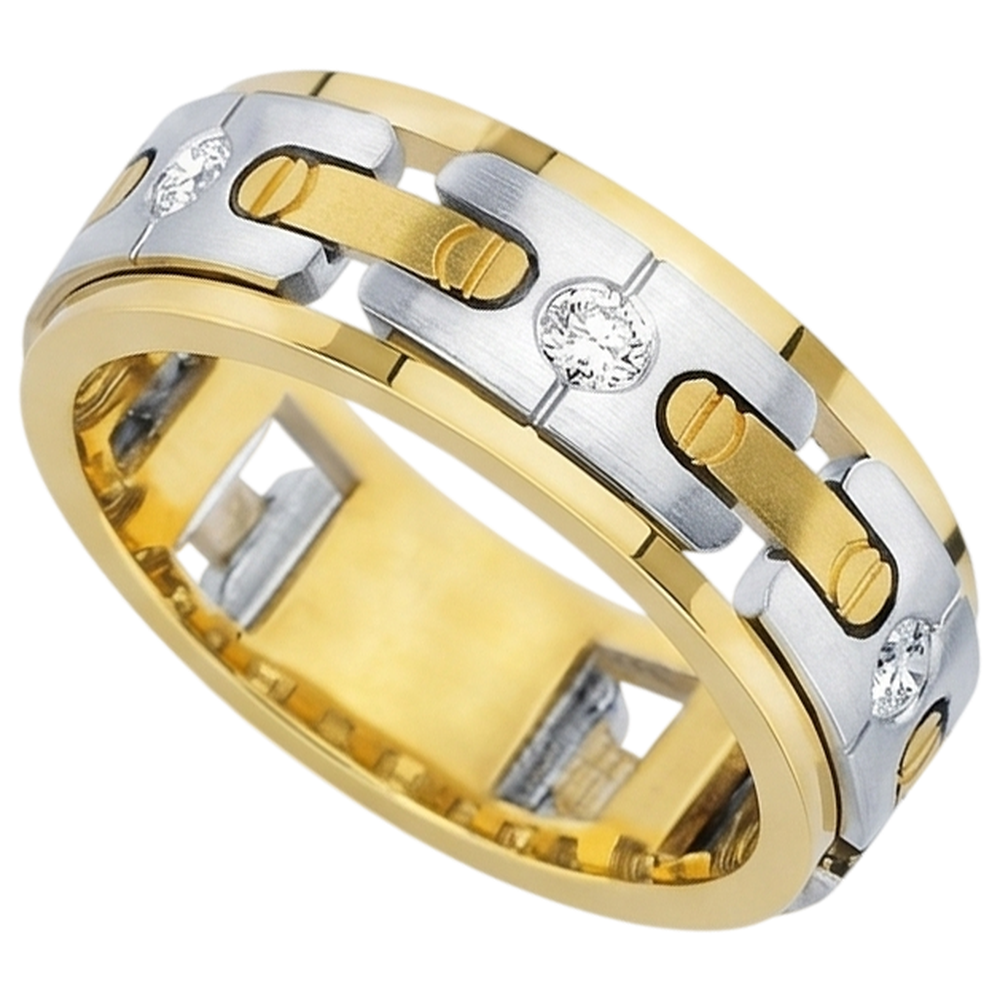 Natural Diamond Eternity Band 0.45ct - Two Tone 14K Gold
