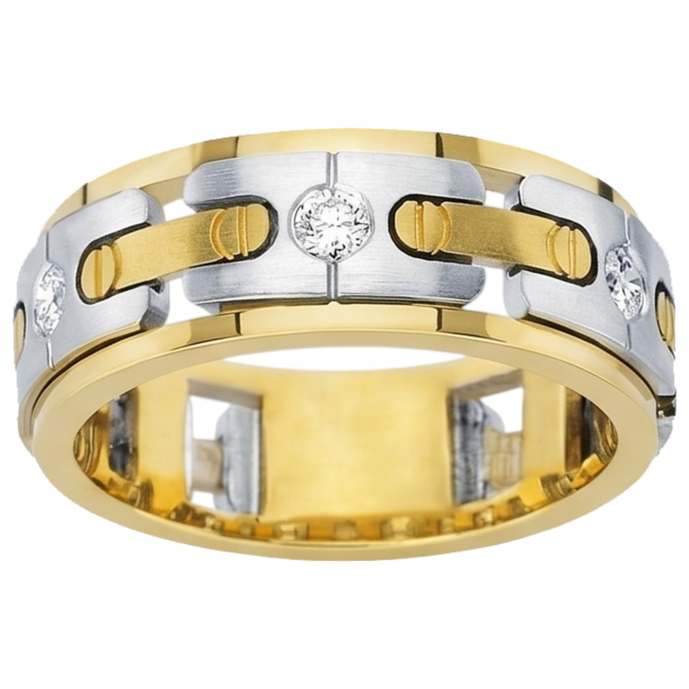 Natural Diamond Eternity Band 0.45ct - Two Tone 14K Gold