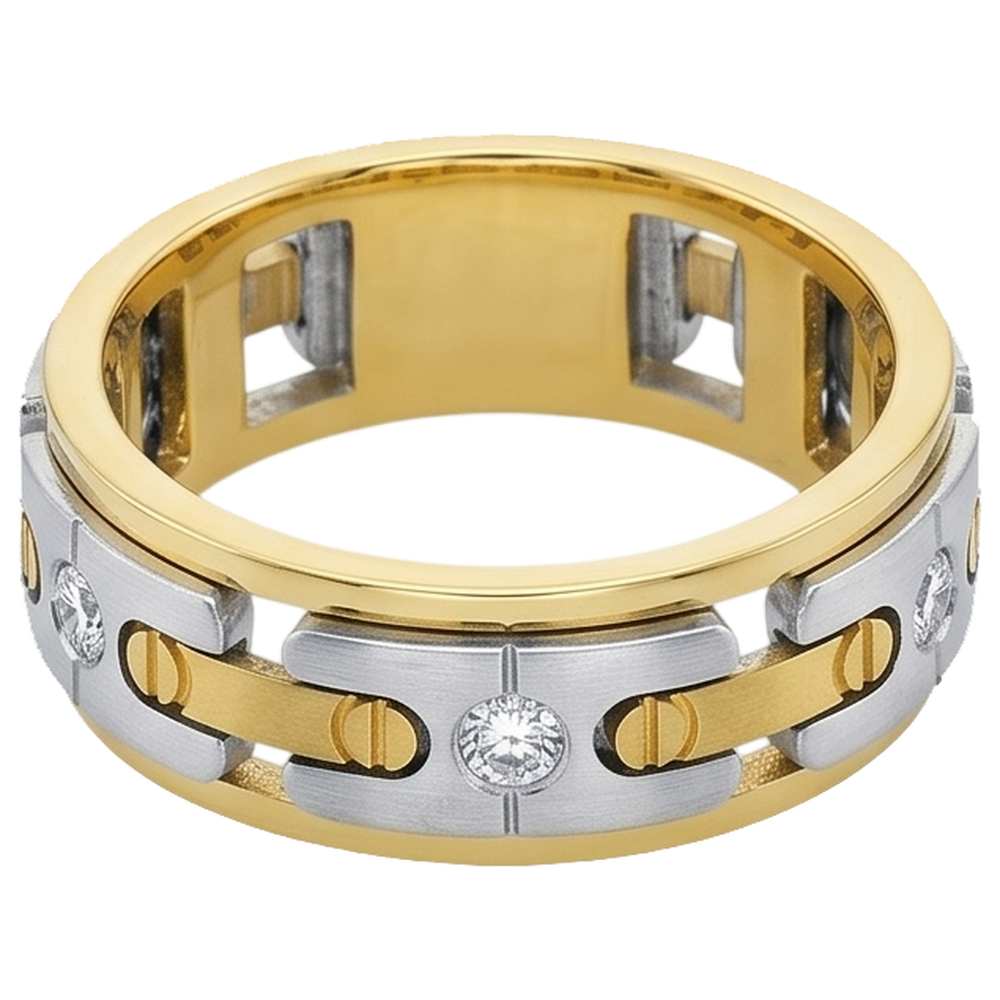 Natural Diamond Eternity Band 0.45ct - Two Tone 14K Gold